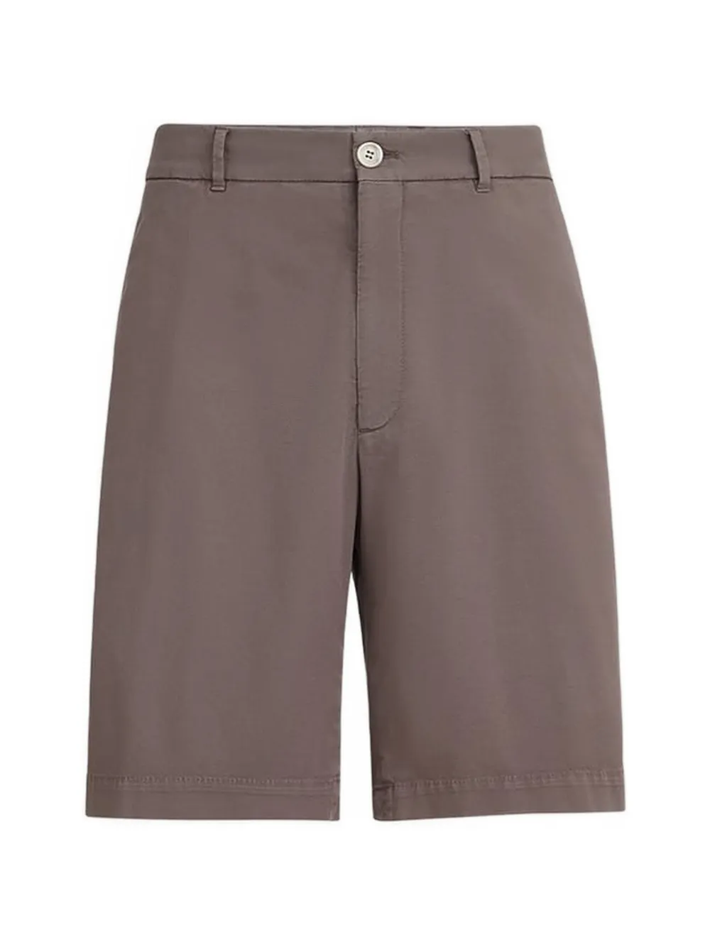 Brunello Cucinelli Katoenen shorts met knoopsluiting en geverfd effect Bruin