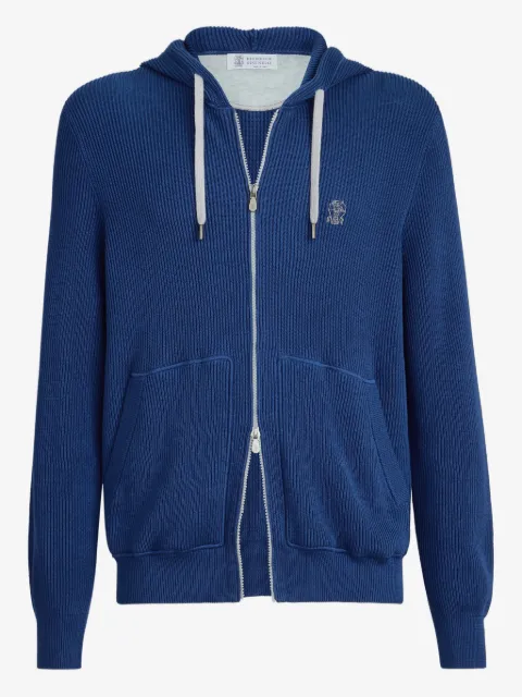 Brunello Cucinelli ribbed-knit hoodie