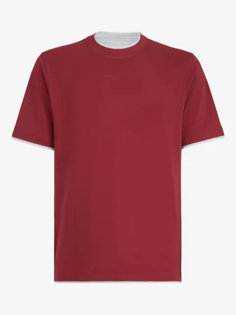 Brunello Cucinelli cotton jersey crew neck T-shirt with faux-layering