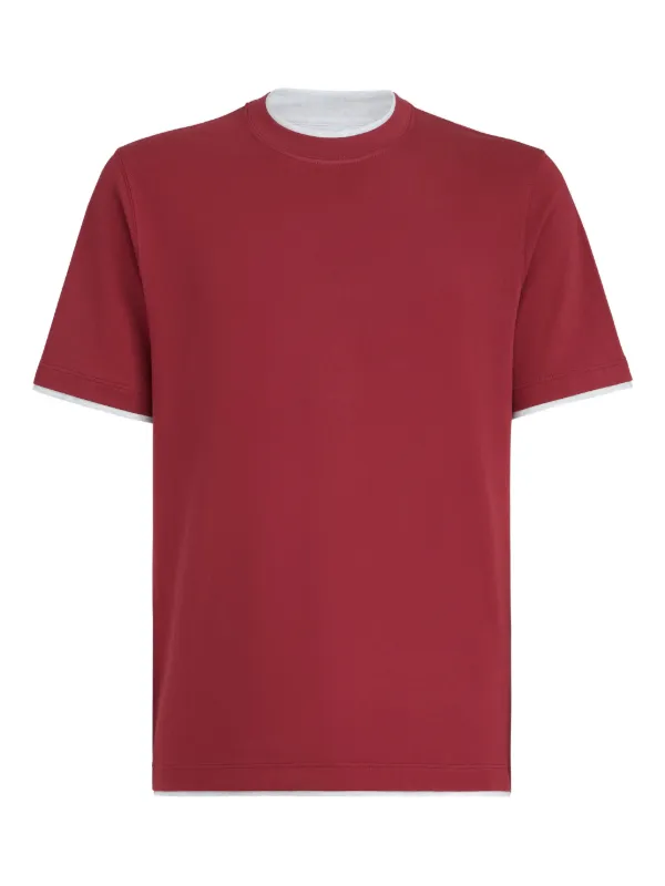 Brunello Cucinelli レイヤード Tシャツ | レッド | FARFETCH JP