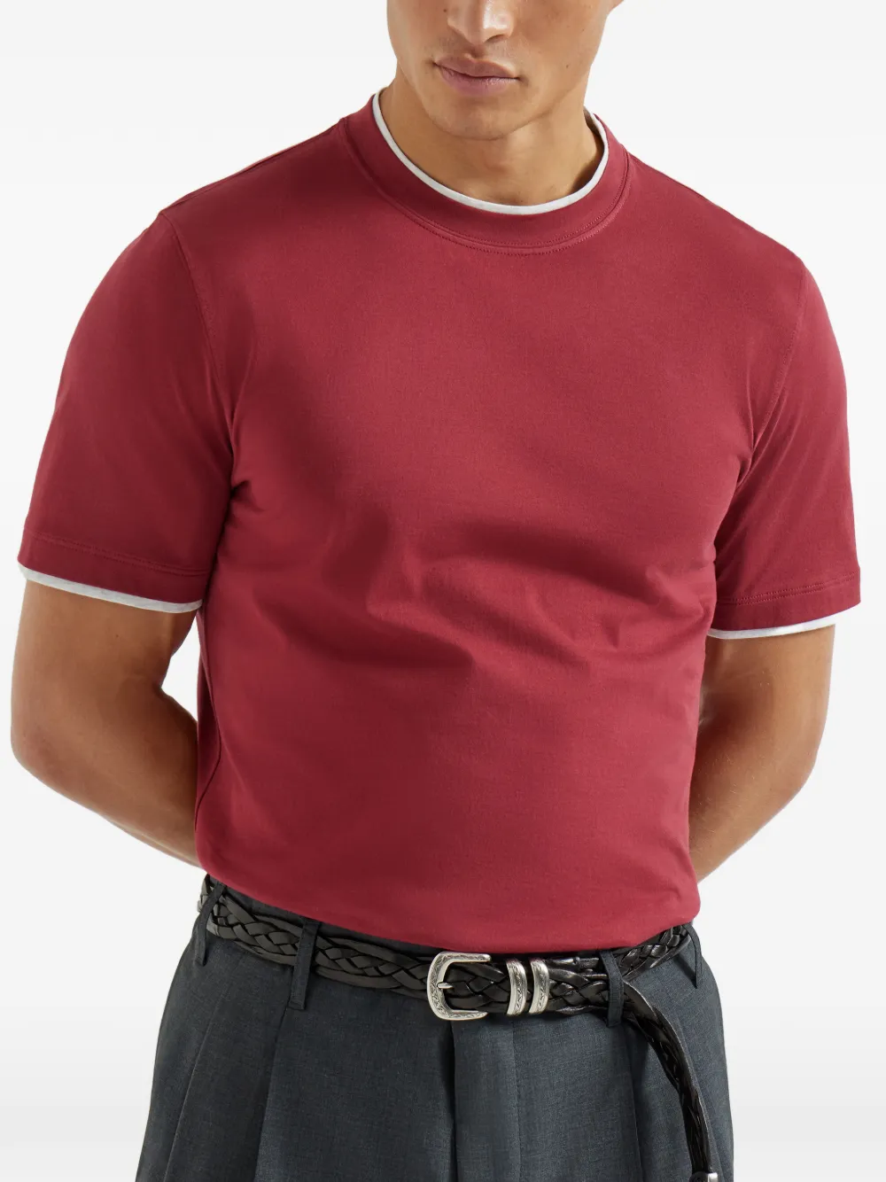 Crew-Neck Faux-Layering T-Shirt