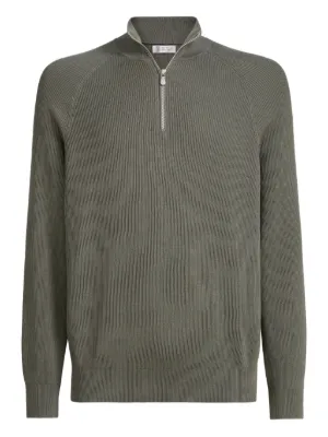 Brunello Cucinelli ハーフジップ カシミアセーター | ブラウン