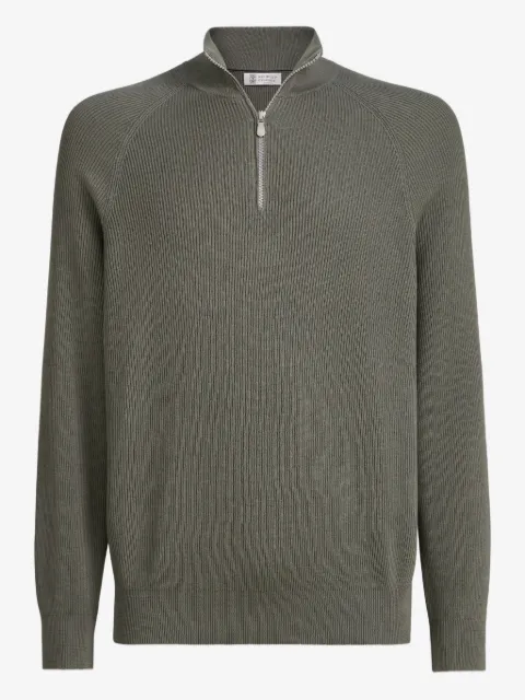 Brunello Cucinelli rib half-zip sweater