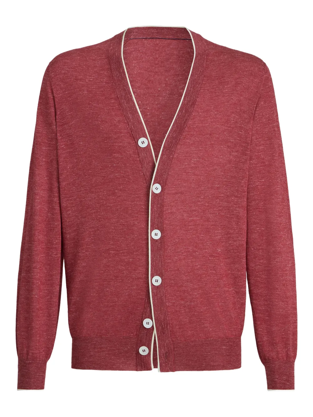 Brunello Cucinelli button-fastening V-neck cardigan | Red | Image 1