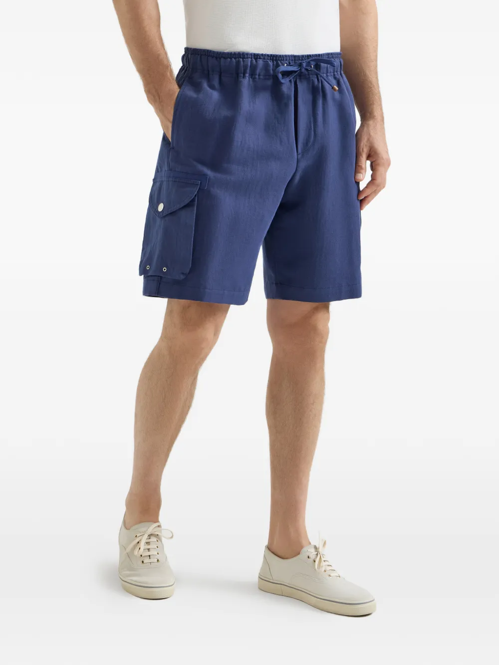 Brunello Cucinelli drawstring-fastening cargo-pockets shorts | Blue | Image 1