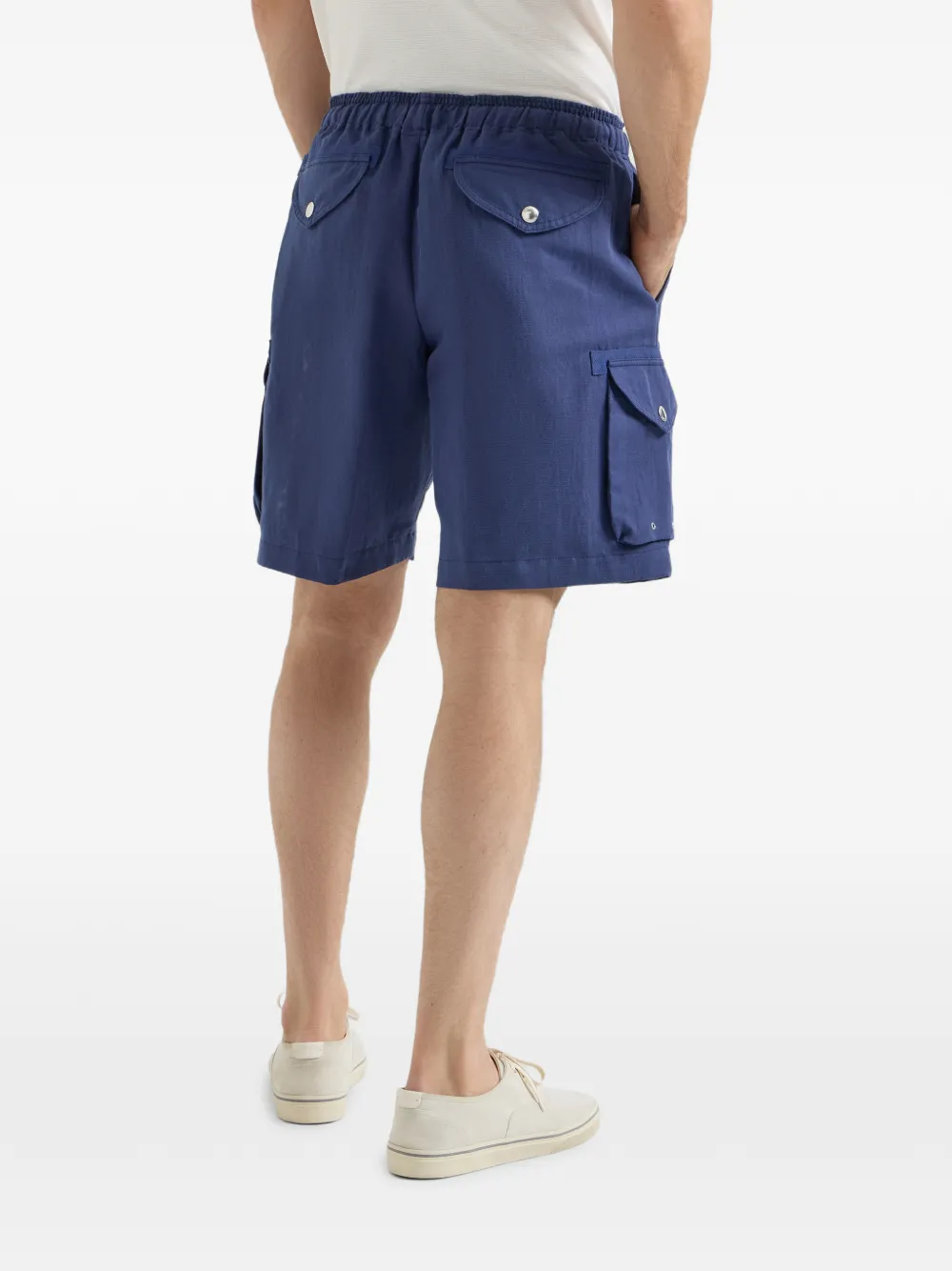 Brunello Cucinelli Shorts met trekkoordsluiting en cargo-zakken Blauw