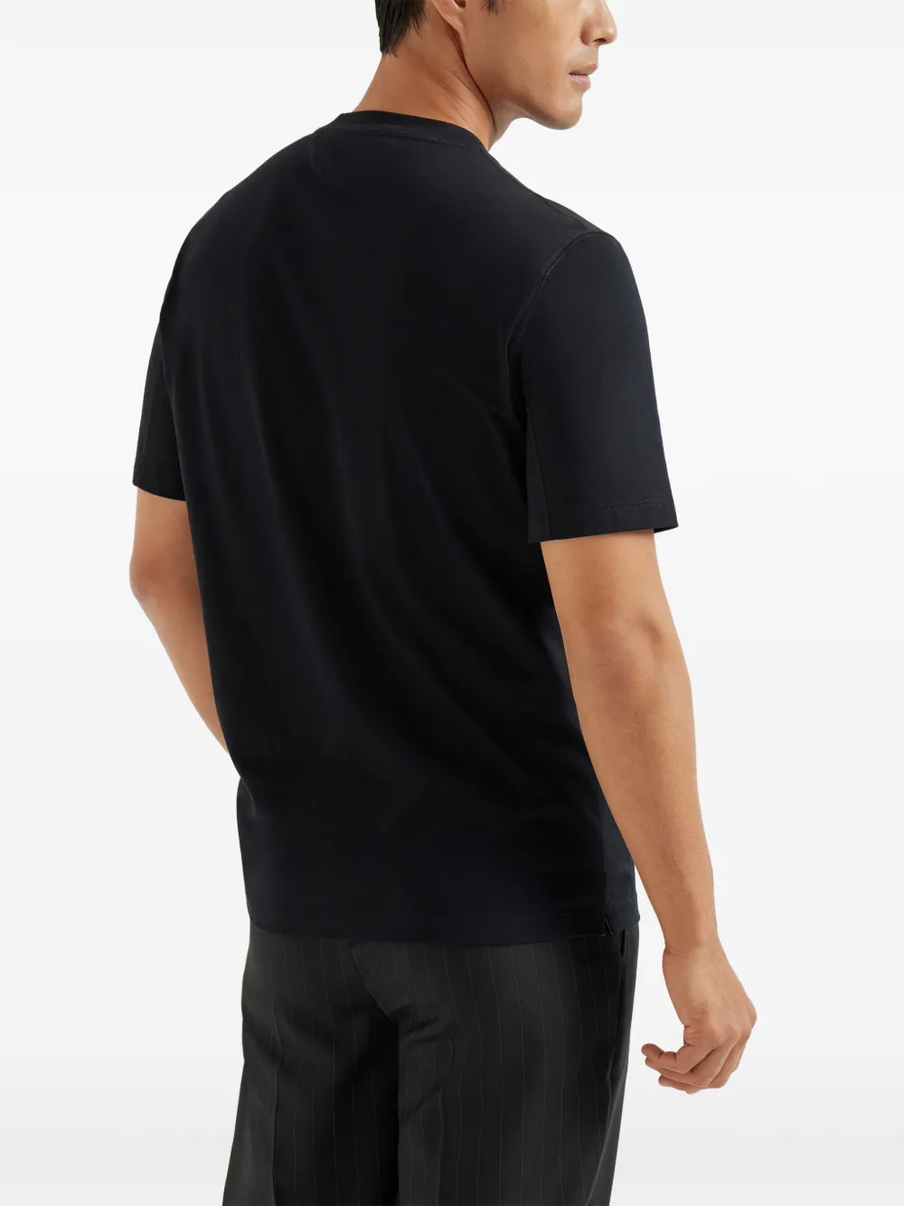 Brunello Cucinelli T-shirt met print en ronde hals Zwart