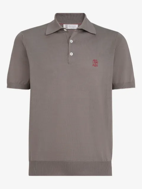 Brunello Cucinelli cotton lightweight knit polo shirt with logo