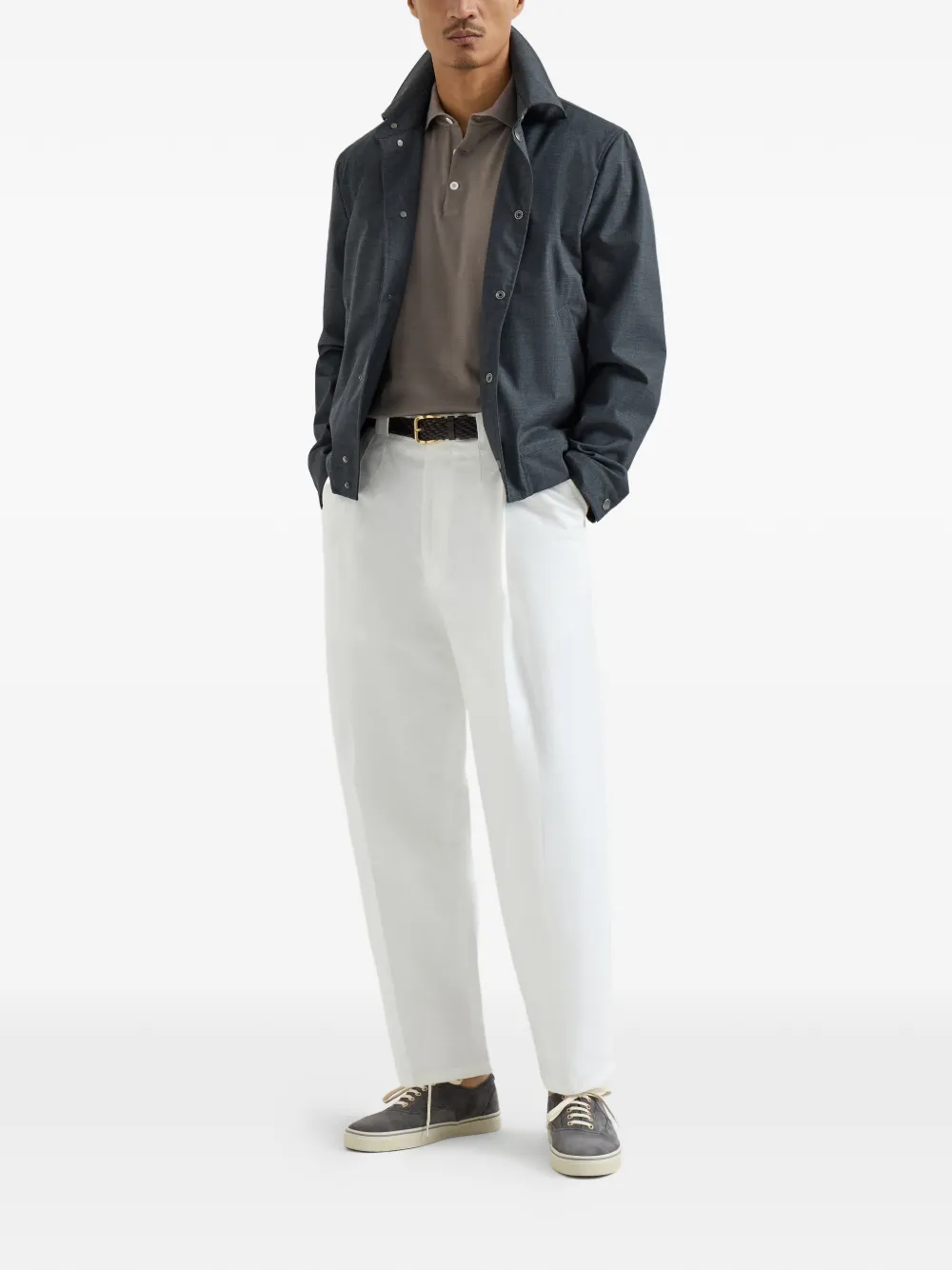 Brunello Cucinelli Poloshirt met geborduurd logo - Grijs