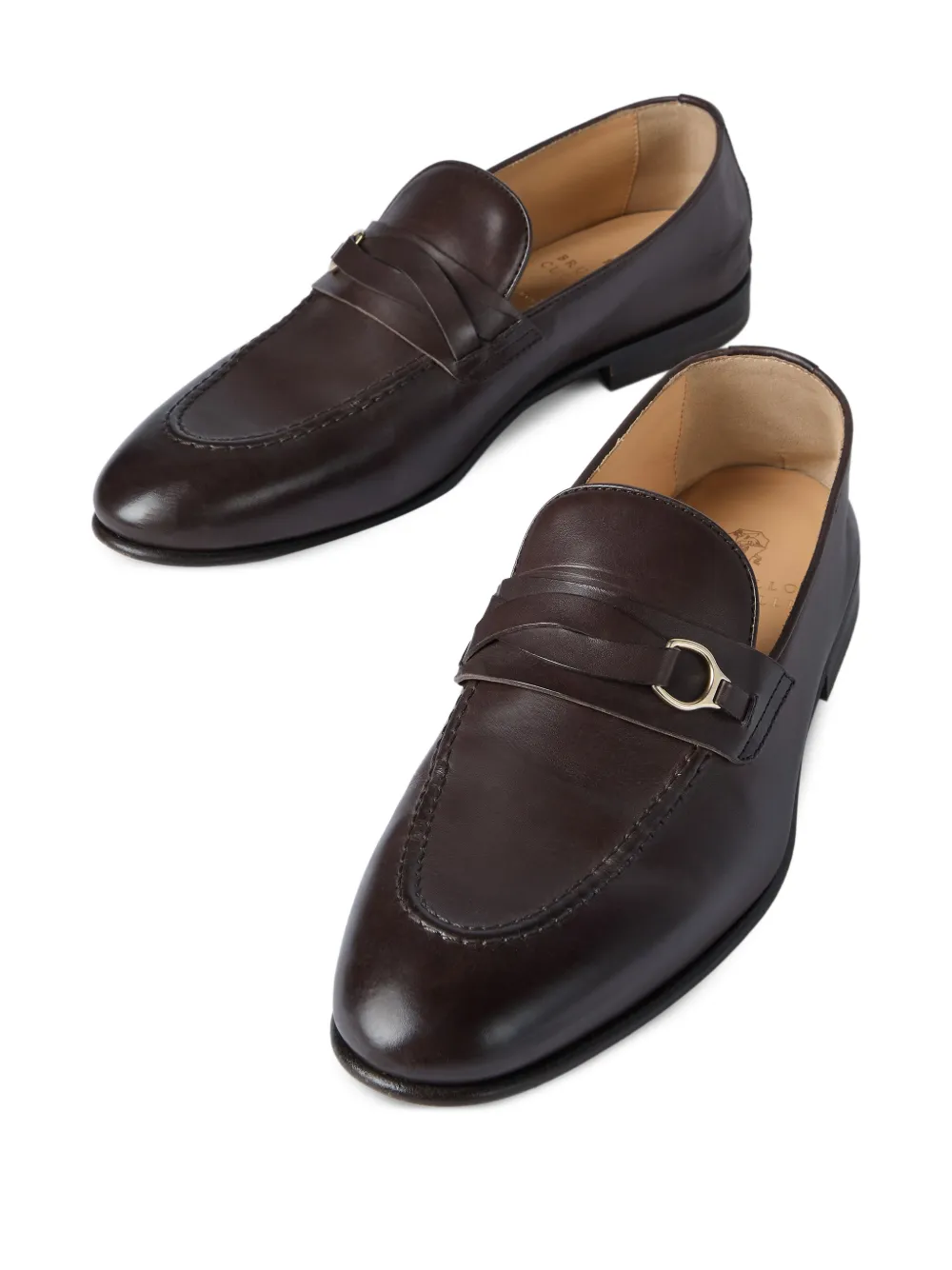 Brunello Cucinelli Loafers met gedraaid detail Bruin