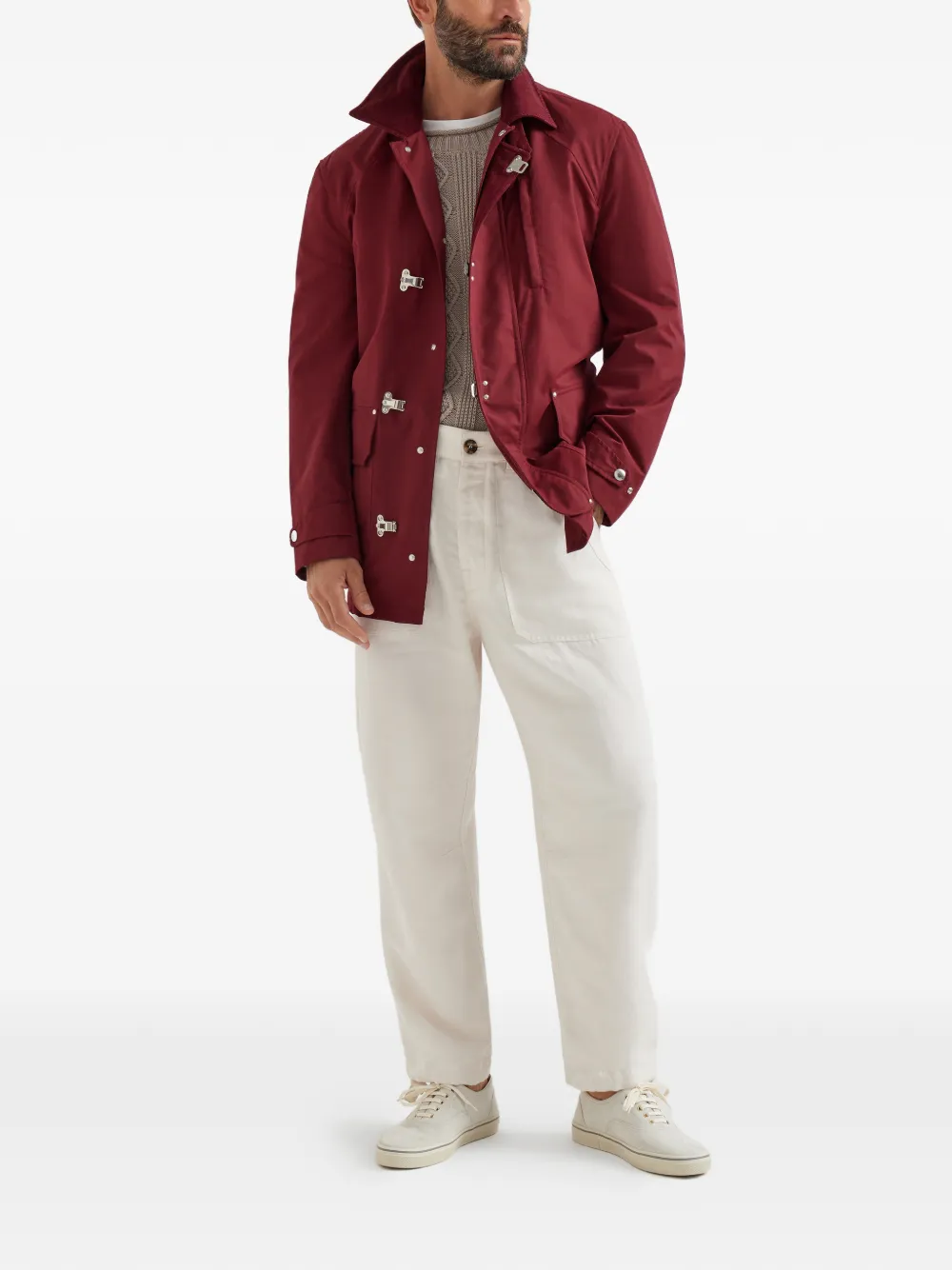 Brunello Cucinelli Kabelgebreide trui - Beige