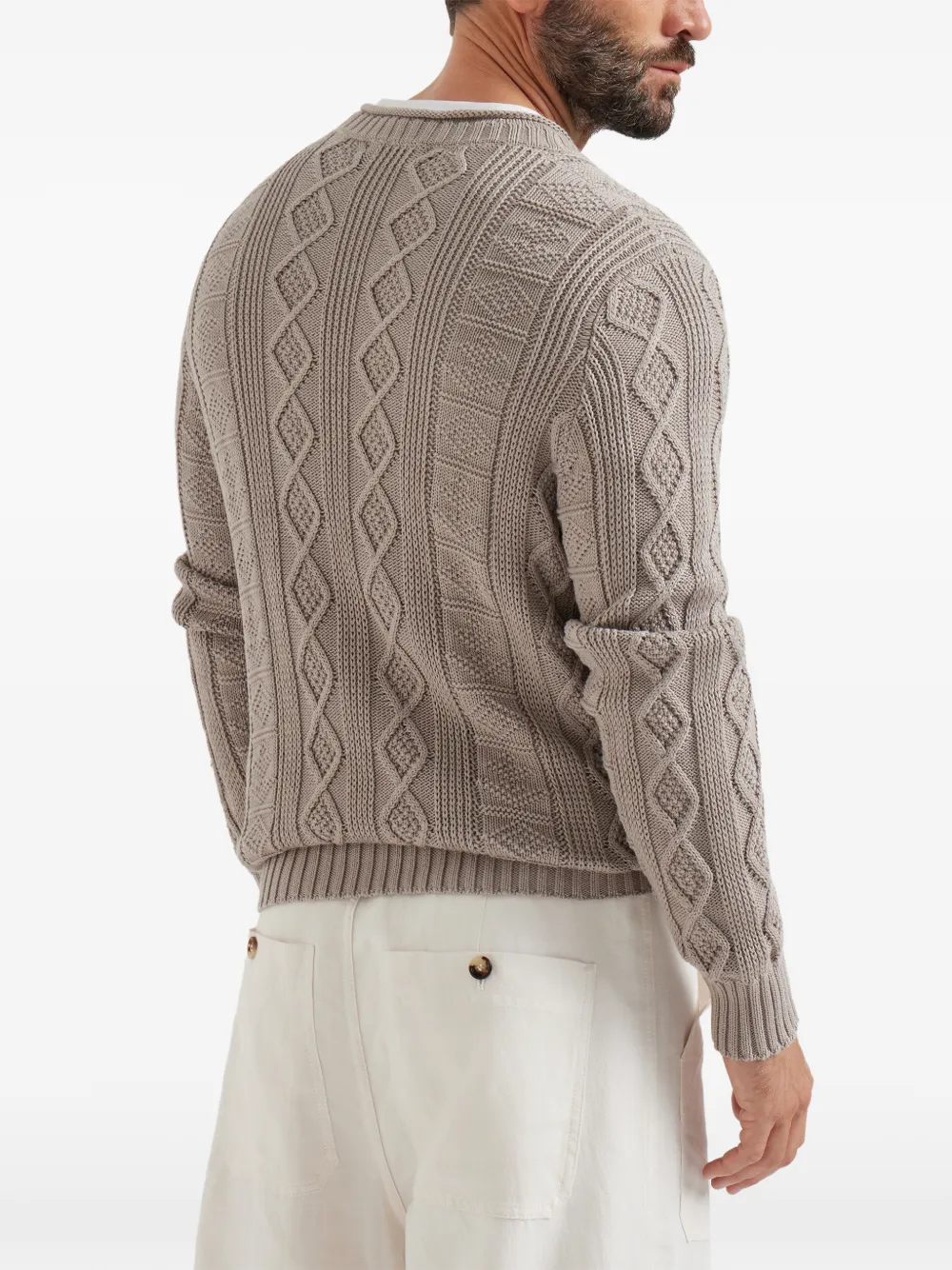 Brunello Cucinelli Kabelgebreide trui Beige