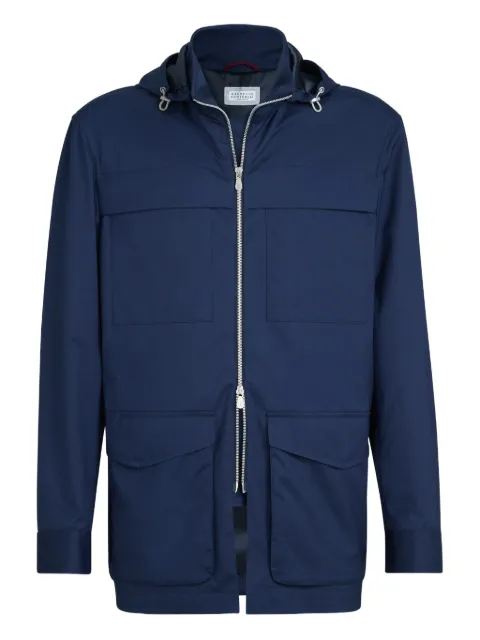 Brunello Cucinelli detachable-hood safari jacket