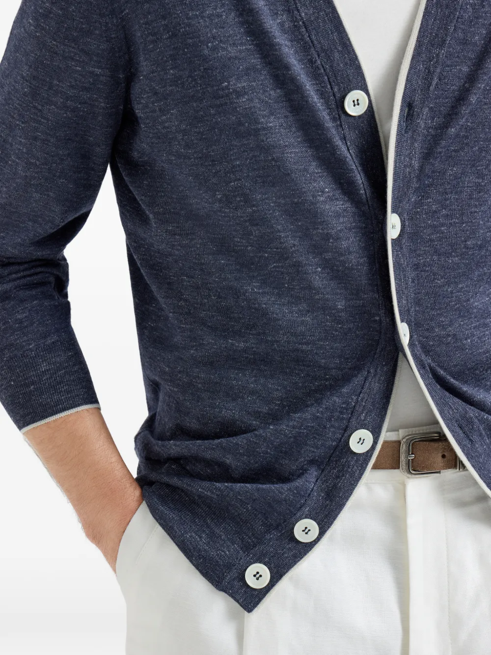 Brunello Cucinelli Vest met V-hals en knoopsluiting Blauw