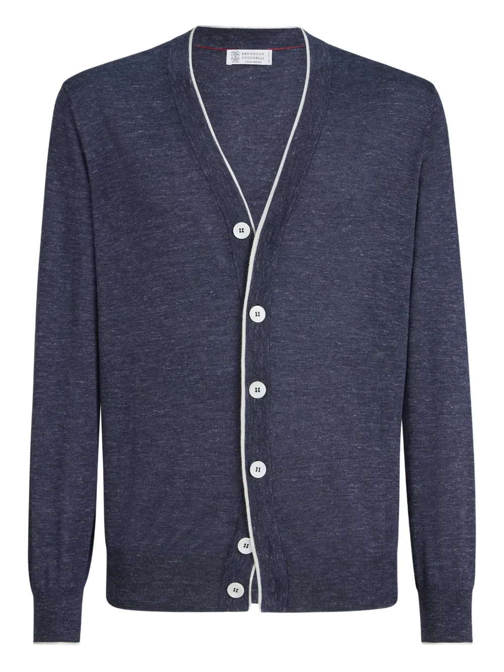 Brunello Cucinelli button-fastening V-neck cardigan | Blue | Image 1