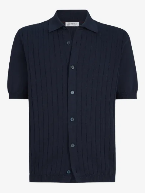 Brunello Cucinelli chemise en maille à design côtelé