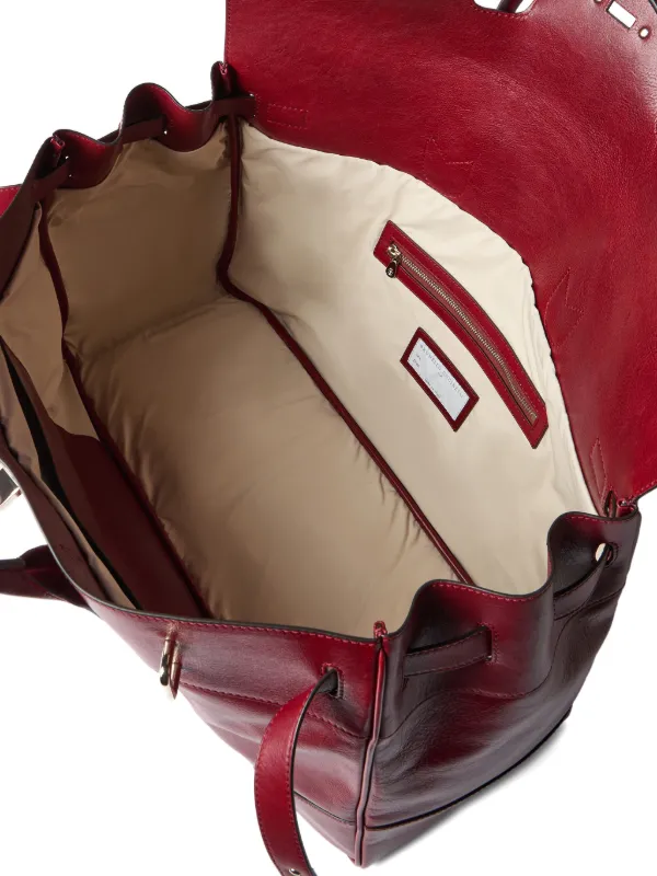Brunello Cucinelli Burnished Leather Country Bag | Red | FARFETCH