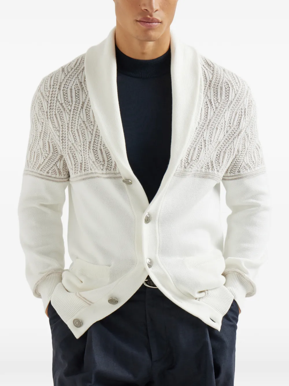 Cotton Jacquard Cardigan