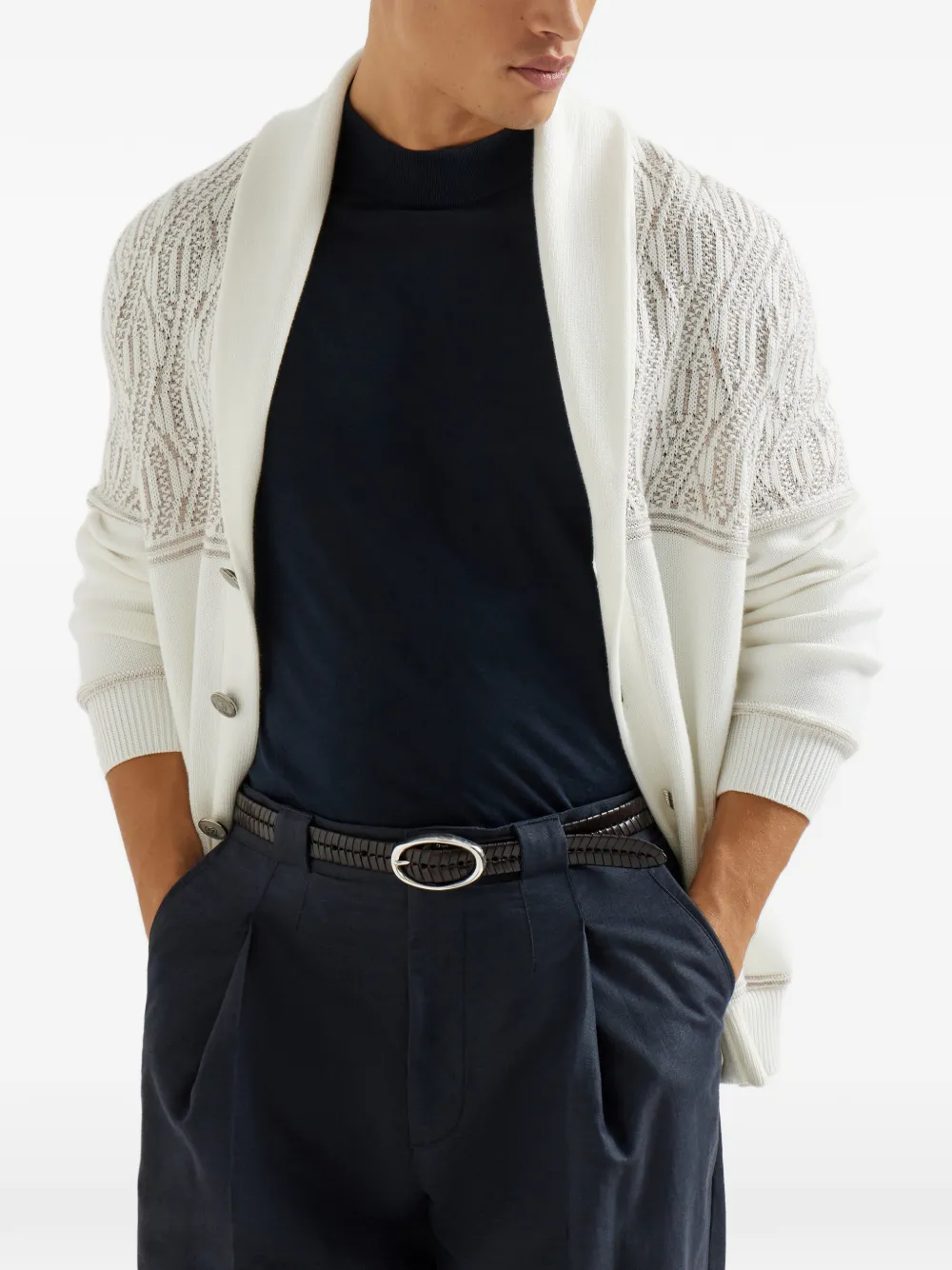 Cotton Jacquard Cardigan