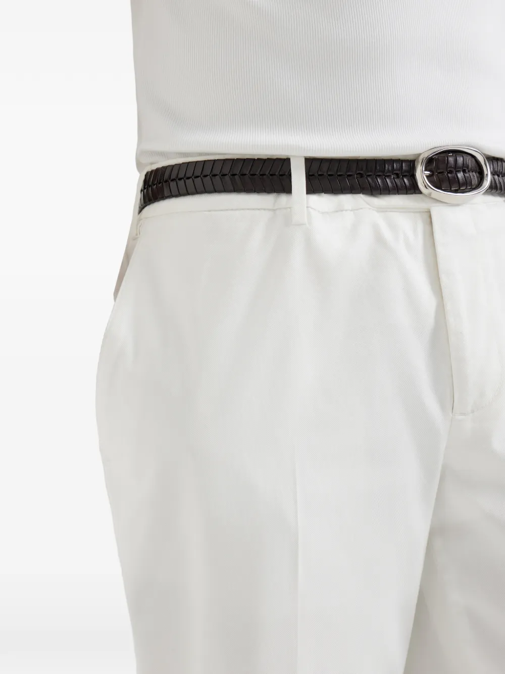 Button-Fastening Belt-Loops Trousers