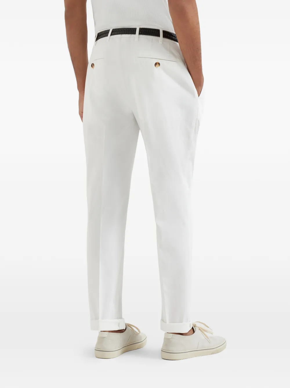 Button-Fastening Belt-Loops Trousers