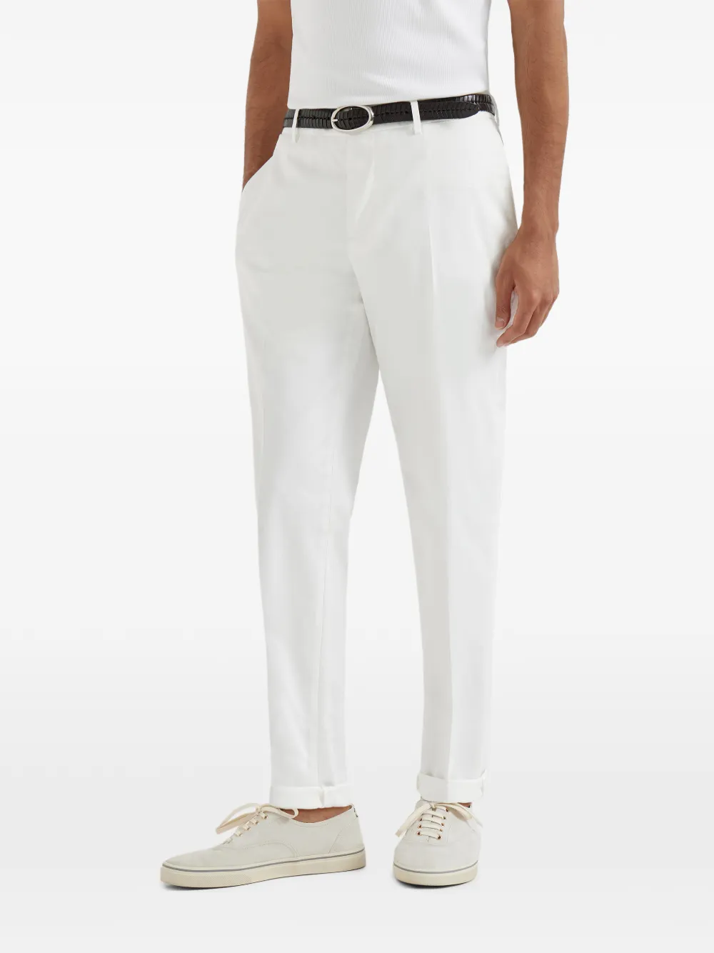 Button-Fastening Belt-Loops Trousers