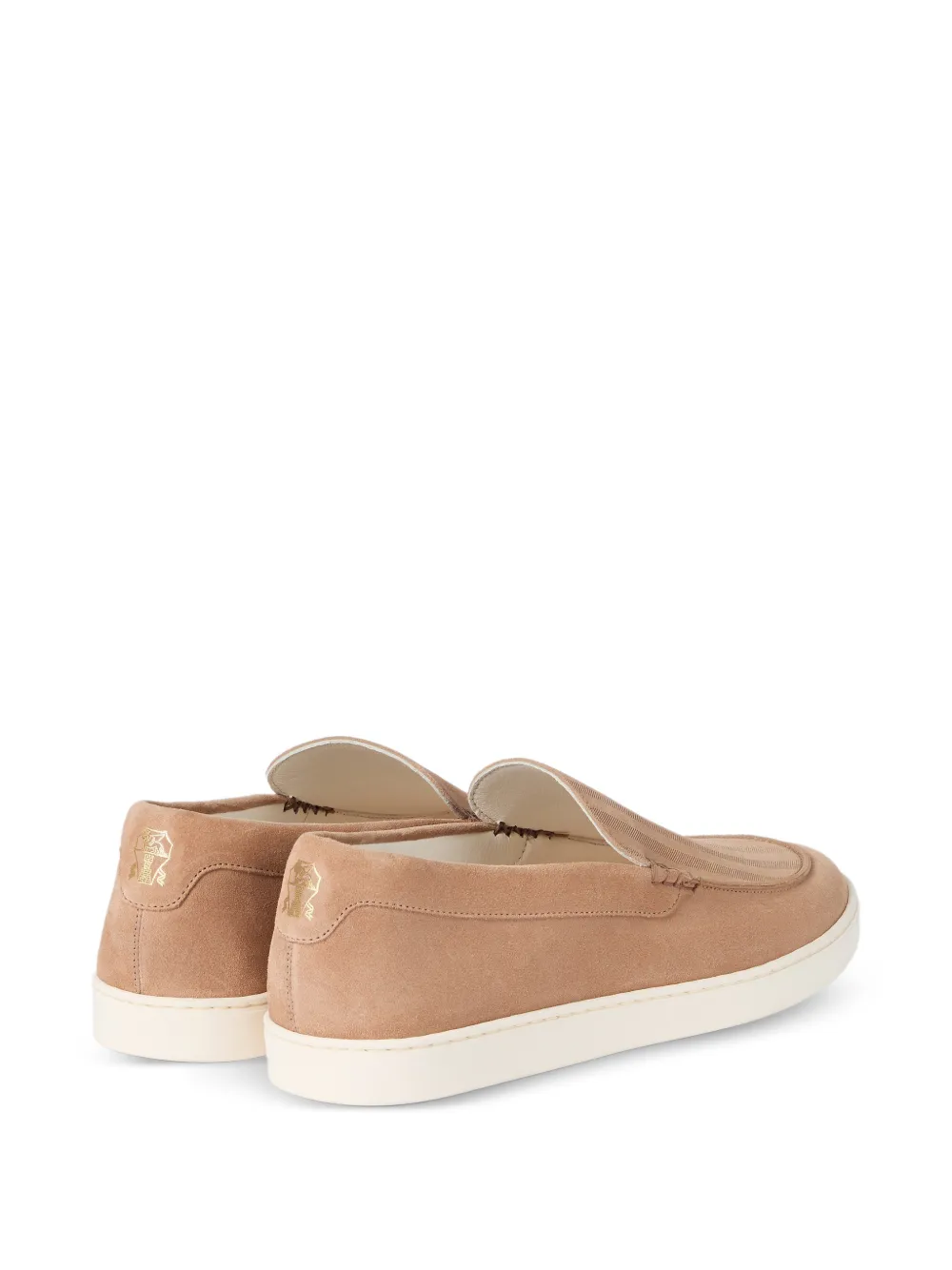 Brunello Cucinelli Loafers met chevron-effect Beige