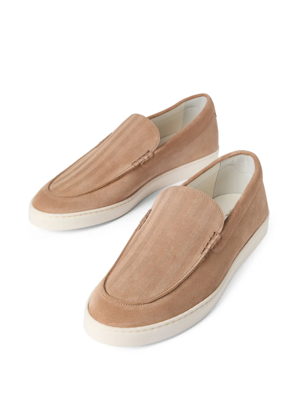 Brunello Cucinelli Loafers met chevron-effect Beige