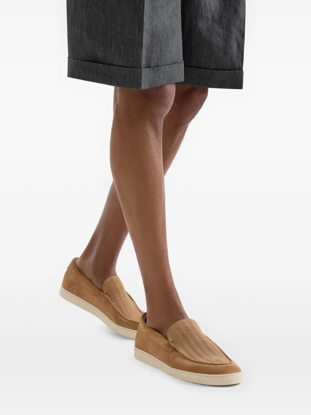 Brunello Cucinelli Loafers met chevron-effect Beige