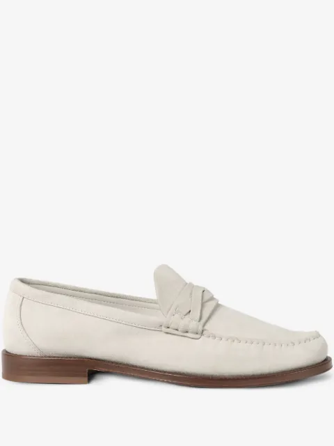 Brunello Cucinelli 스트랩 디테일 스웨이드 로퍼