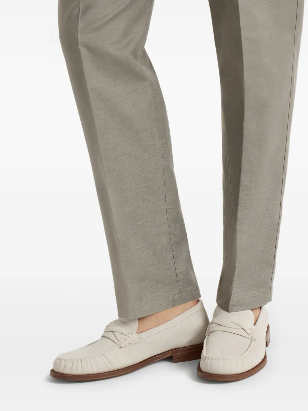 Brunello Cucinelli Loafers met suède detail Beige