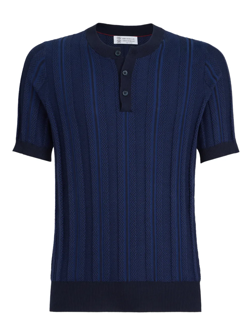 Brunello Cucinelli playera tipo polo tejida de canalé | azul | Image 1