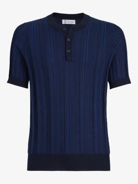 Brunello Cucinelli jacquard-textured rib-knit T-shirt