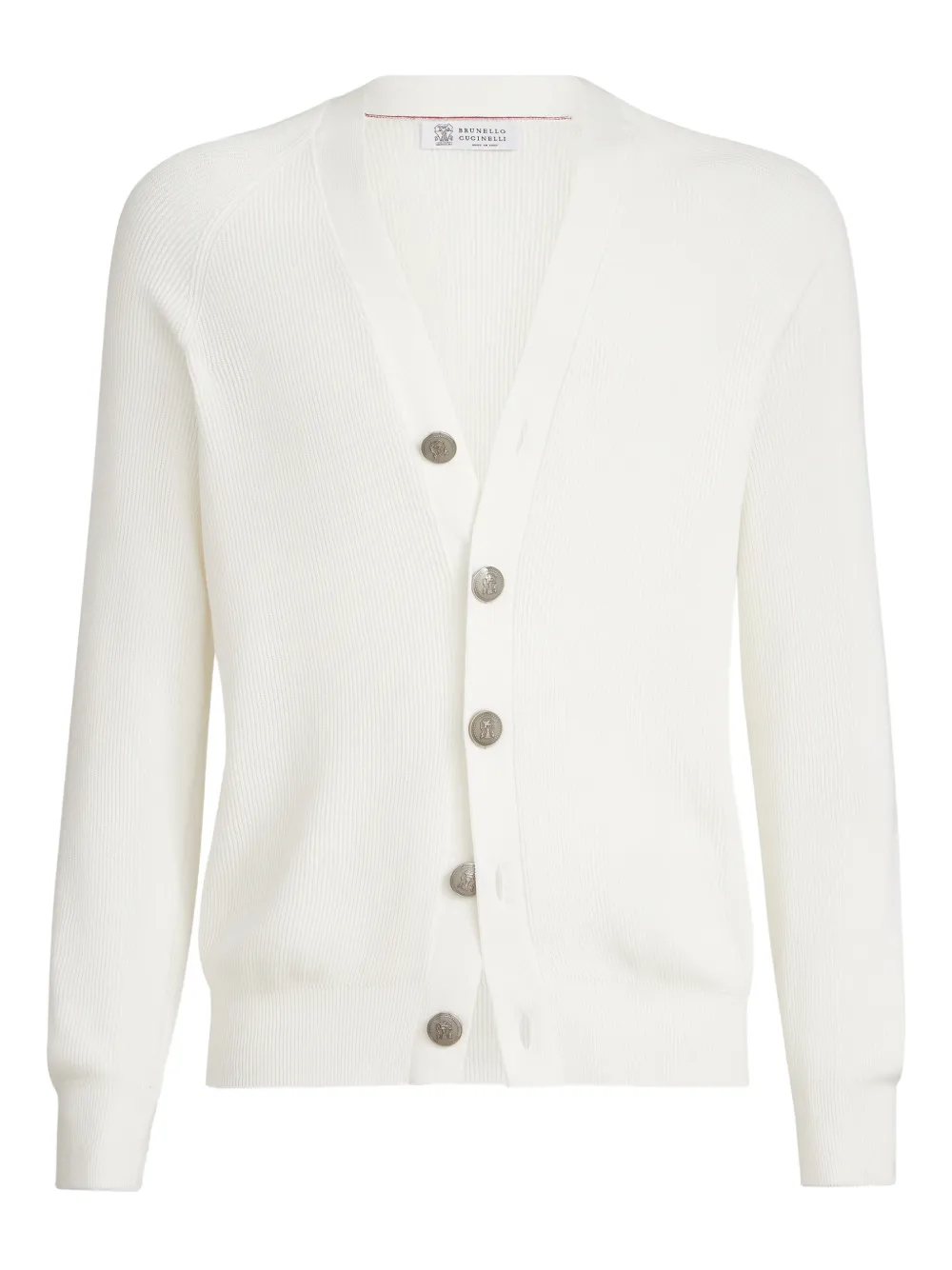 Brunello Cucinelli english rib raglan cardigan | White | Image 1