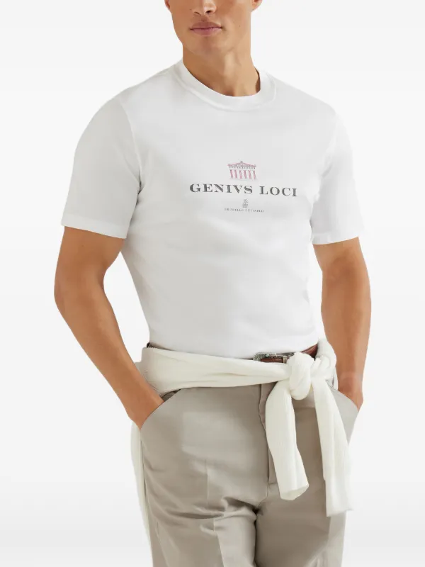 Brunello Cucinelli graphic-print crew-neck T-Shirt | White