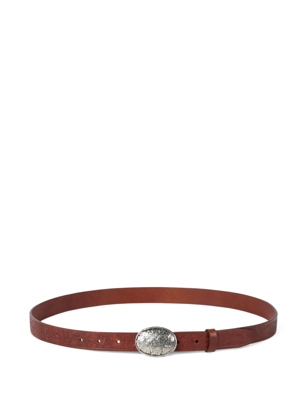 Brunello Cucinelli leaf motif braided buckle belt | Brown | Image 1