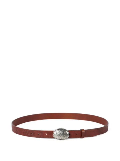 Brunello Cucinelli leaf motif braided buckle belt