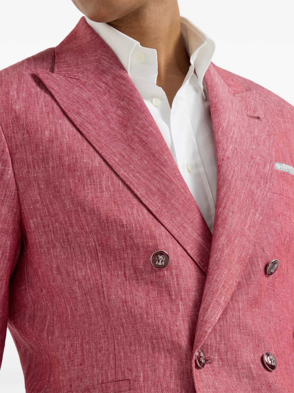 Flap Pockets Denim Buttons Blazer