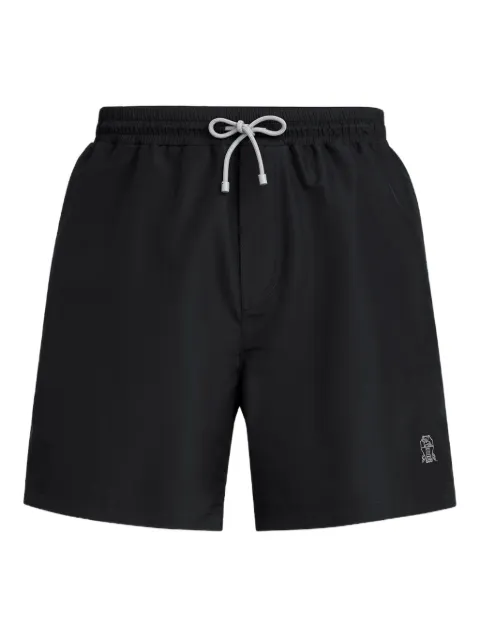 Brunello Cucinelli drawstring logo swim shorts
