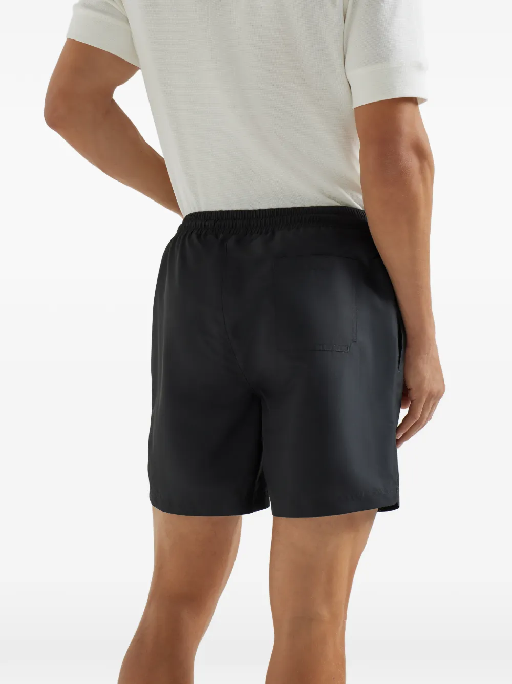  Brunello Cucinelli Drawstring Logo Swim Shorts - Black 