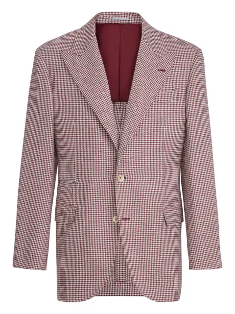 Brunello Cucinelli houndstooth peak lapels tailor blazer