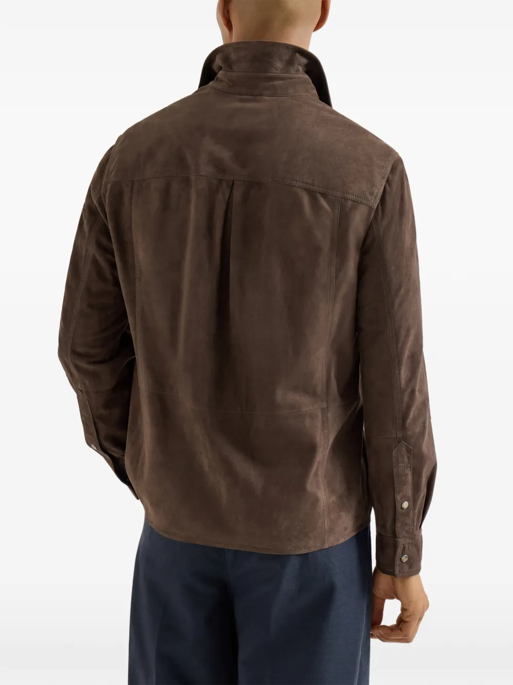  Brunello Cucinelli Suede Shirt Jacket - Brown 