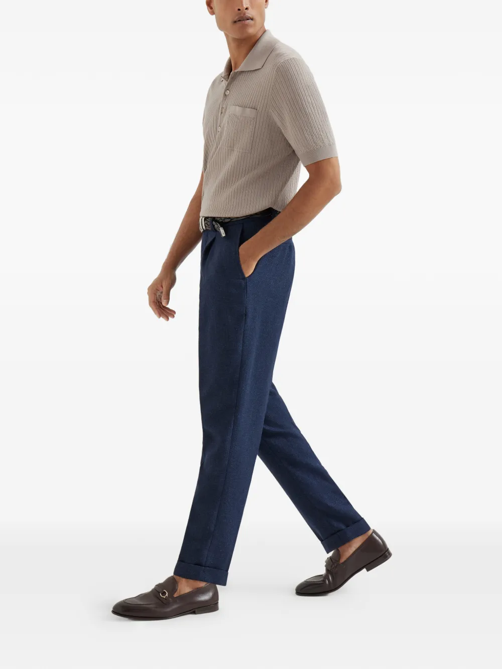  Brunello Cucinelli Pleated Trousers - Blue 