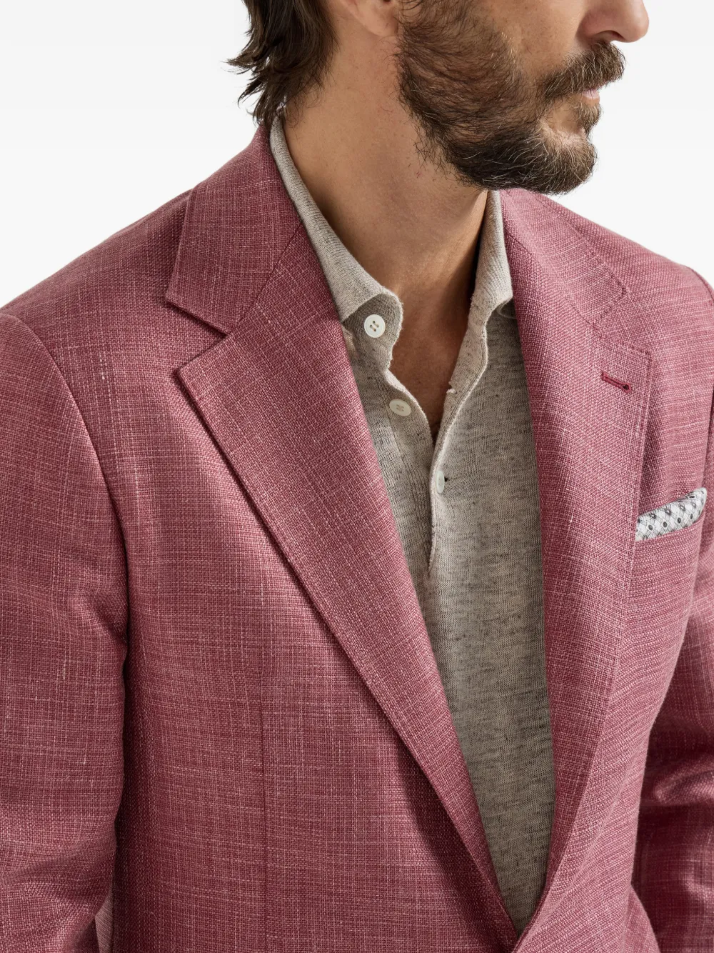 Brunello Cucinelli Blazer met enkele rij knopen Roze