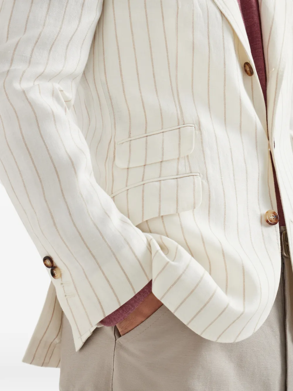 Brunello Cucinelli Gestreepte blazer Wit