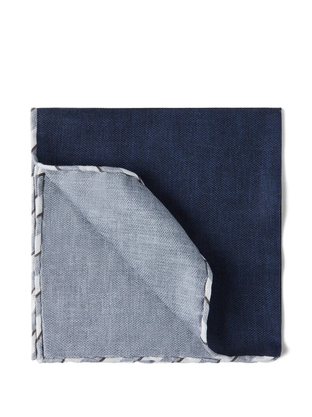 Brunello Cucinelli striped-border silk pocket square | Blue | Image 1