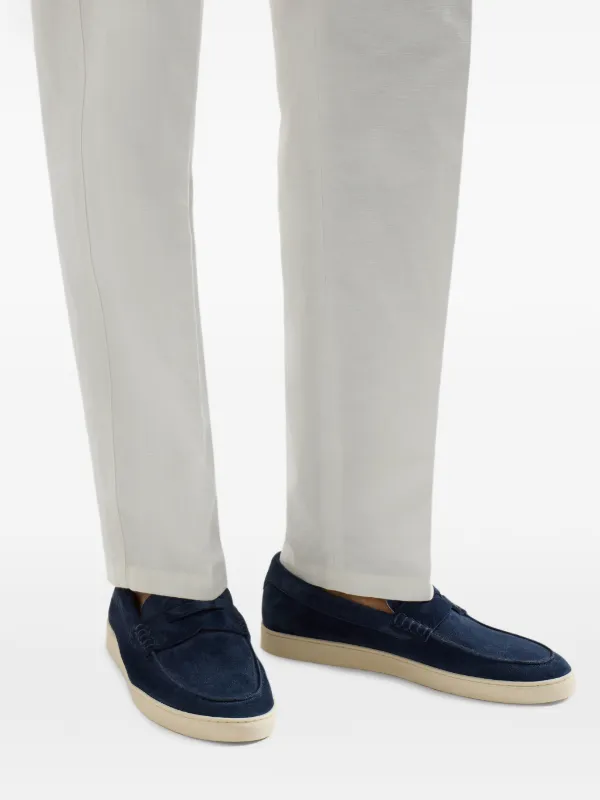 Brunello Cucinelli Suede Penny Loafers | Blue | FARFETCH