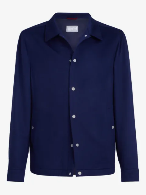Brunello Cucinelli flannel-texture cashemere shirt jacket