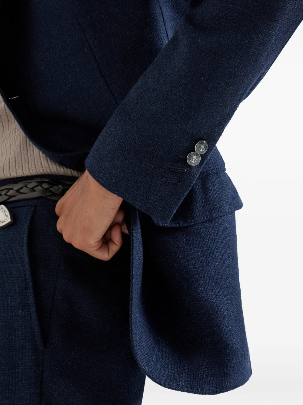 Brunello Cucinelli Blazer met gekerfde revers Blauw