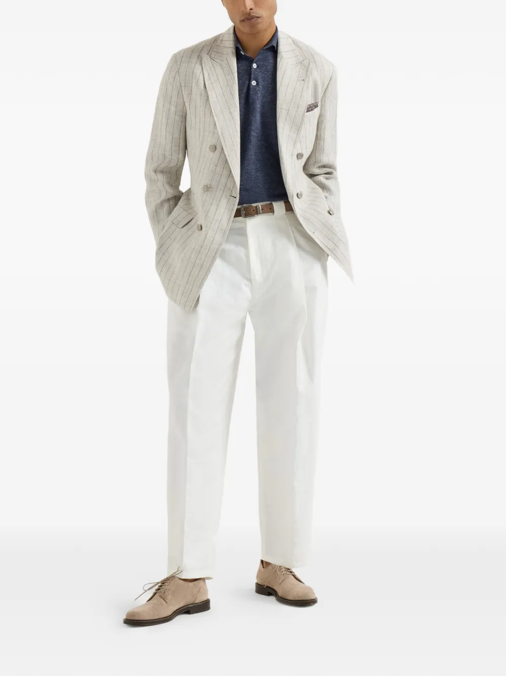 Brunello Cucinelli Poloshirt met knoopsluiting - Blauw